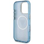Case Guess IML Metal Glitter 4G Circle Triangle MagSafe for iPhone 16 Pro blue - imagine 7