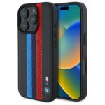 BMW BMHMP16L23PUPTK iPhone 16 Pro 6.3" black hardcase M Perf. Tricolor Printed Stripes MagSafe