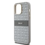 DKNY DKHCP14XPRTHSLE iPhone 14 Pro Max 6.7 inch beige hardcase Leather Mono Stripe & Metal Logo - imagine 6