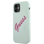 Guess GUHCP12SLSVSBF iPhone 12 mini 5,4" blue fuschia hardcase Silicone Vintage - imagine 2