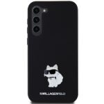 Karl Lagerfeld KLHCS23MSMHCNPK S23+ S916 black hardcase Silicone Choupette Metal Pin - imagine 3