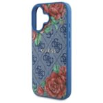 Guess GUHMP16SP4ROPEMCB iPhone 16 6.1" blue hardcase 4G Flowers Print MagSafe - imagine 6