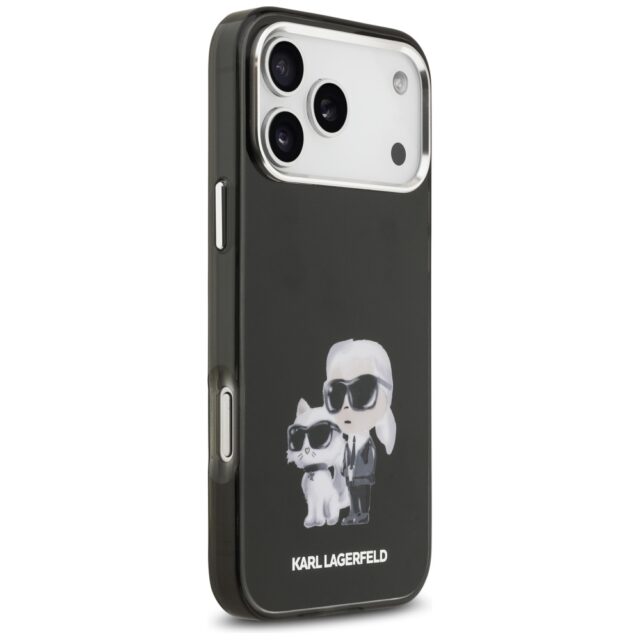 Karl Lagerfeld IML Aquarelle Karl & Choupette & Logo MagSafe Case for iPhone 17 Pro Max Black - imagine 4
