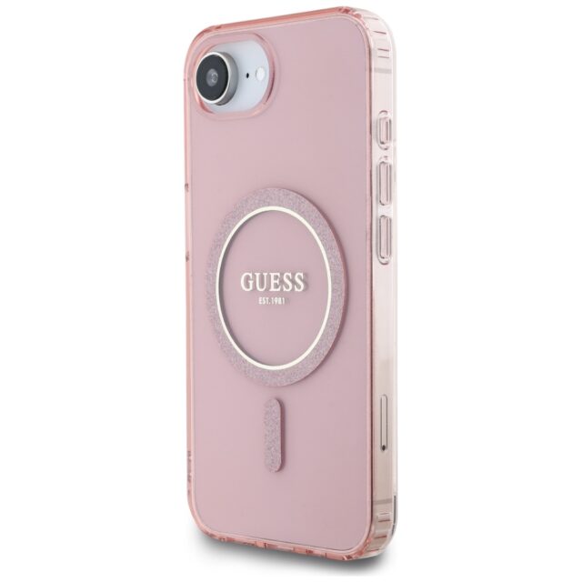 Case Guess IML Glitter Circle MagSafe for iPhone 16e pink - imagine 2