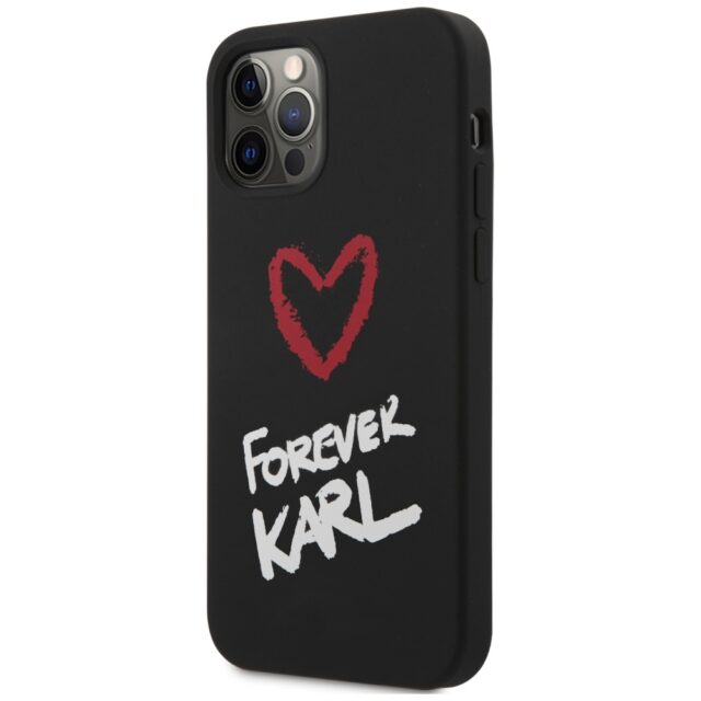 Karl Lagerfeld KLHCP12MSILKRBK iPhone 12/12 Pro 6,1" black hardcase Silicone Forever Karl - imagine 2