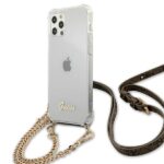 Guess GUHCP12MKC4GSGO iPhone 12/12 Pro 6,1" Transparent hardcase 4G Gold Chain - imagine 2