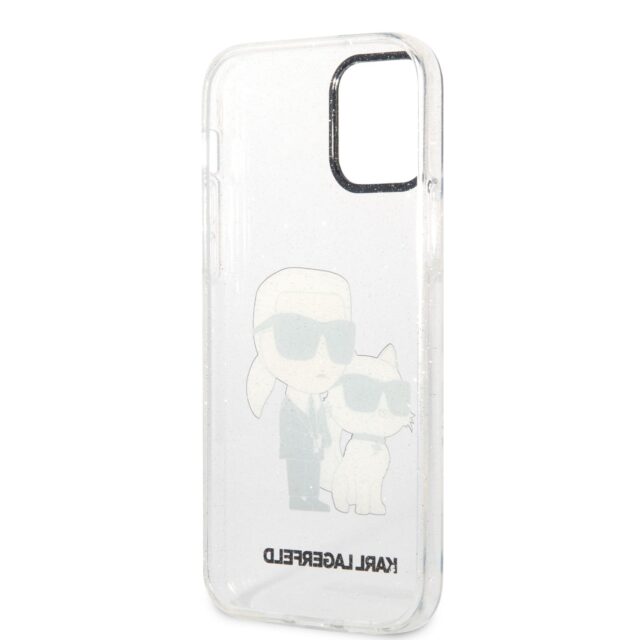 Karl Lagerfeld KLHCP12MHNKCTGT iPhone 12/12 Pro 6,1" transparent hardcase Gliter Karl&Choupette - imagine 7