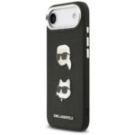 Karl Lagerfeld FW Grained Karl & Choupette Heads Pins & Logo Case for iPhone Air Black - imagine 2