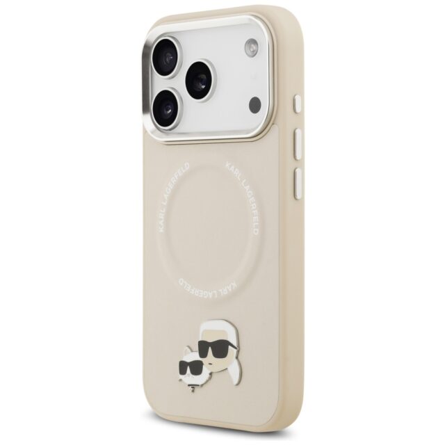 Karl Lagerfeld Karl & Choupette Pins MagSafe Case for iPhone 17 Pro Beige - imagine 2