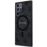 Guess GUHMS24LG4GFRK S24 Ultra S928 black hardcase 4G Collection Leather Metal Logo MagSafe - imagine 2