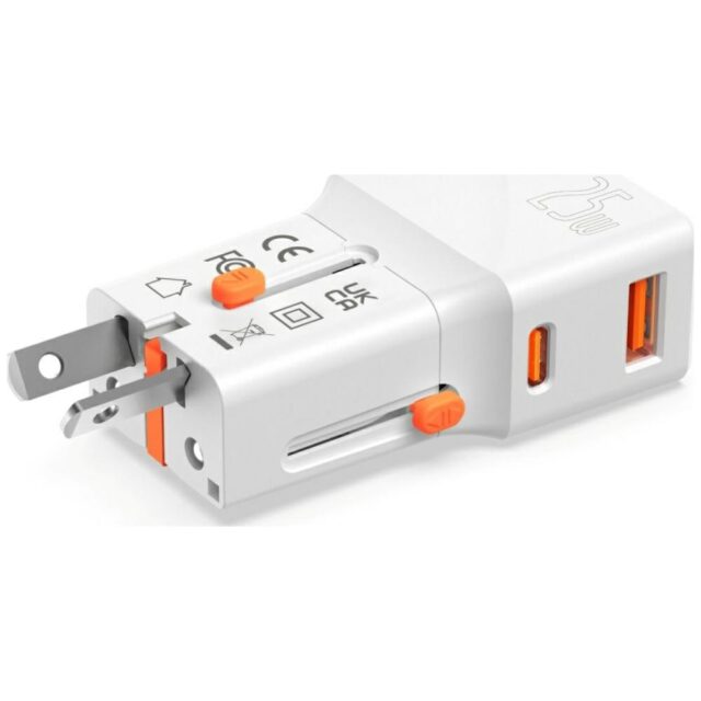 Travel charger 4smarts World Travel Adapter Nomad Pocket 25W USB-C/USB-A white - imagine 3