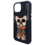 Nimmy case iPhone 15 6.1" black Glasses Cool Dog - imagine 6