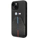 Case BMW BMHCP14S22NSTB iPhone 14 / 15 / 13 6.1" black Stamped Tricolor Stripe - imagine 2