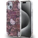 Hello Kitty HKHCP15SHDGPTP iPhone 15 /14 / 13 6.1" pink hardcase IML Tags Graffiti
