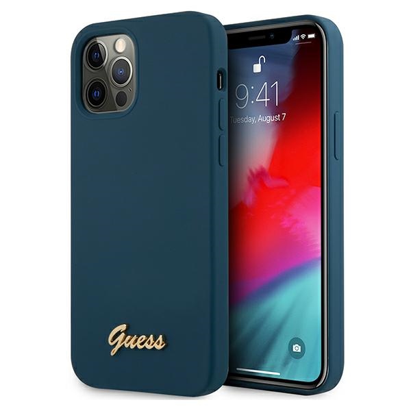 cps-444615269f150ca7aa1bfd7756e4dd90-2025-12-06-12-55-04 Guess GUHCP12LLSLMGBL iPhone 12 Pro Max 6,7" blue hardcase Metal Logo Script - imagine 1