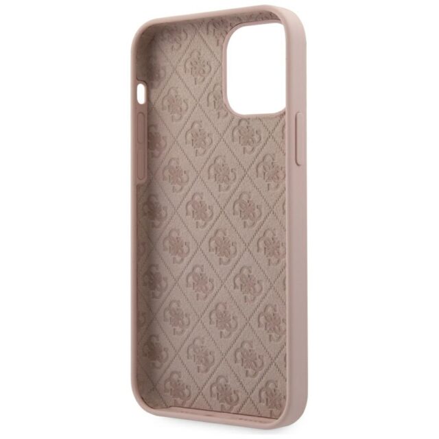 Guess GUHCP12MLSTMLP iPhone 12/12 Pro 6,1" light pink hardcase Silicone Triangle Logo - imagine 4
