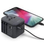 UNIQ Voyage World Charger Adapter 33W + 2xUSB + PD 18W + QC 3.0 charcoal grey (LITHOS Collec - imagine 4
