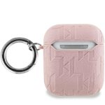 Karl Lagerfeld KLA2PGCHPP AirPods 1/2 cover pink Monogram Choupette Head - imagine 2
