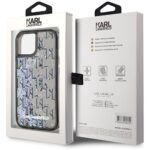 Case Karl Lagerfeld Liquide Glitter Monogram Gradient for iPhone 15 black - imagine 8
