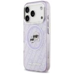 Karl Lagerfeld IML Glitter Karl & Choupette Heads Logo MagSafe Case for iPhone 17 Pro Purple - imagine 2