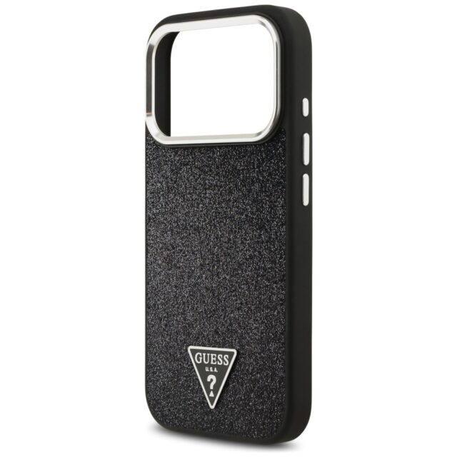 Case Guess Glitter Triangle Logo MagSafe for iPhone 17 Pro black - imagine 6