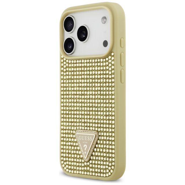 Case Guess Rhinestone Triangle Logo for   iPhone 17 Pro gold - imagine 2