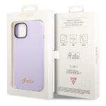 Guess GUHCP14SSLSMU iPhone 14 / 15 / 13 6.1" purple hard case Silicone Vintage Gold Logo - imagine 8