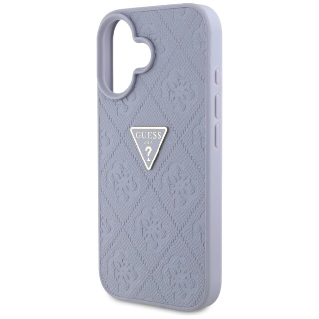 Case Guess Hot Stamp 4G Pattern Triangle Metal Logo for iPhone 16 purple - imagine 6