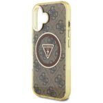 Case Guess IML Metal Glitter 4G Circle Triangle MagSafe for iPhone 16 brown - imagine 6