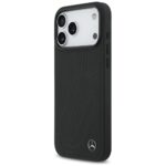Mercedes Leather Large Laurel Leave MagSafe Case for iPhone 17 Pro Max Black - imagine 2