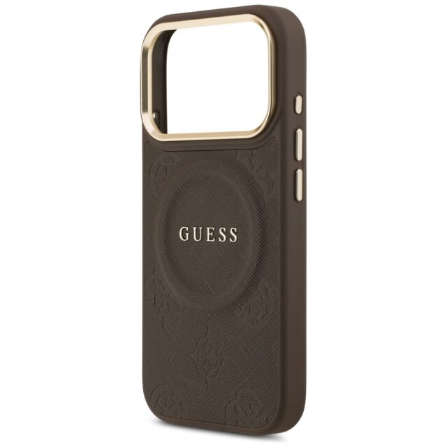 Case Guess Peony Hot Stamp MagSafe for iPhone 17 Pro brown - imagine 6