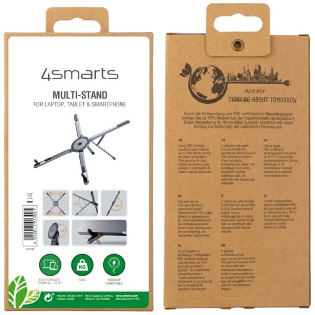 Laptop/tablet/smartphone stand 4smarts compatible with MagSafe cosmic gray - imagine 9
