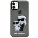 Karl Lagerfeld KLHCN61HNKCTGK iPhone 11/ Xr 6,1" black hardcase Gliter Karl&Choupette - imagine 3