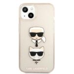 Karl Lagerfeld KLHCP13SKCTUGLGO iPhone 13 mini 5,4" gold hardcase Glitter Karl`s & Choupette - imagine 3