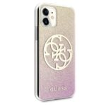 Guess GUHCN61PCUGLPGG iPhone 11 6,1" /Xr gold pink hard case Glitter 4G Circle Logo - imagine 3