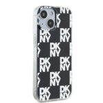 DKNY DKHCP15SHDLCEK iPhone 15 / 14 / 13 6.1 inch black hardcase IML Checkered Mono Pattern - imagine 4