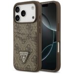 Case Guess 4G Double Card Triangle for iPhone 17 Pro brown