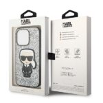 Karl Lagerfeld KLHCP14LGFKPG iPhone 14 Pro 6,1" hardcase silver Glitter Flakes Ikonik - imagine 8
