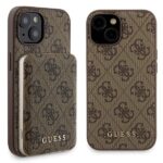 Zestaw Guess GUBPM5P15S4GEMGW iPhone15 6.1" hardcase + Powerbank 5000mAh MagSafe brown 4G Metal Logo