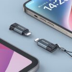 AWEI Adapter A11 USB-C/Lightning grey - imagine 3