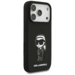 Case Karl Lagerfeld Silicone Karl Sketch & Logo MagSafe for iPhone 17 Pro black - imagine 4