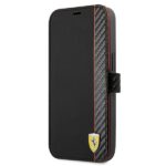 Ferrari FESAXFLBKP13SBK iPhone 13 mini 5,4" black book On Track Carbon Stripe