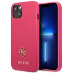 Guess GUHCP13SPS4MF iPhone 13 mini 5,4" pink hardcase Saffiano 4G Small Metal Logo