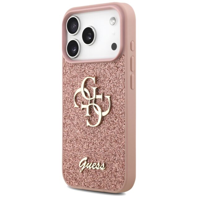 Guess Fixed Glitter Big 4G Case for iPhone 17 Pro Pink - imagine 2