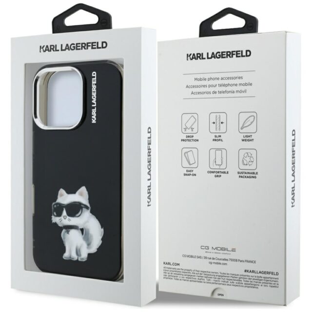 Case Karl Lagerfeld IML Aquarelle        Choupette & Logo for iPhone 16 Pro Max black - imagine 8