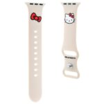 Hello Kitty Strap HKAWMSCHBLE Apple Watch 38/40/41mm Beige Strap Silicone Kitty Head - imagine 3