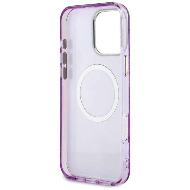 Case Guess Glitter Flowers Triangle Buttons MagSafe for iPhone 16 Pro purple - imagine 7