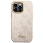 Guess GUHCP14XHG4SHP iPhone 14 Pro Max 6,7" pink hard case 4G Vintage Gold Logo - imagine 3