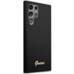 Guess GUHCS23LSLSMK S23 Ultra S918 black hardcase Silicone Vintage Gold Logo - imagine 4
