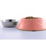 Double Dog Cat Bowl Extralink Pets, Metal 2-in-1 for Dry Wet Food and Water pet-825 - imagine 2